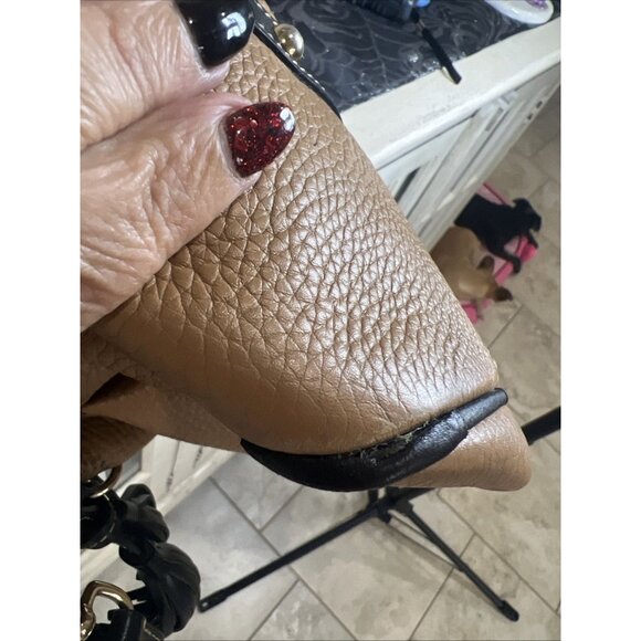 Dooney and Bourke Brown Pebble Grain Floretine Leather Large Satchel Handbag - Picture 7 of 16